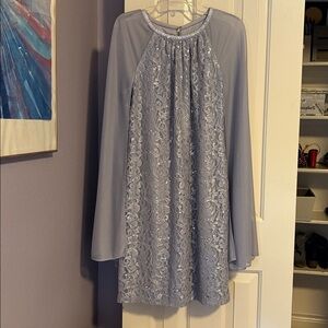 R & M Richards Silver Sequin Dress